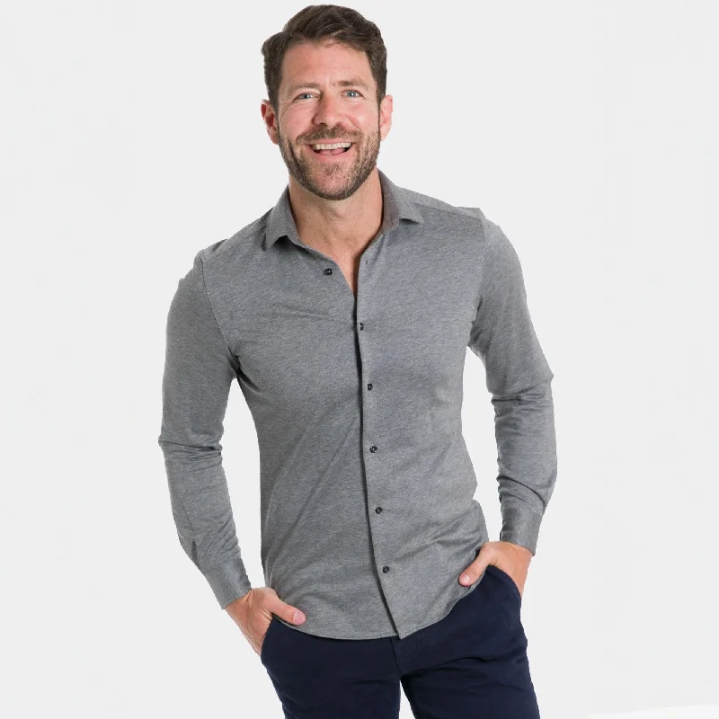 Charcoal Mélange Performance Stretch Shirt