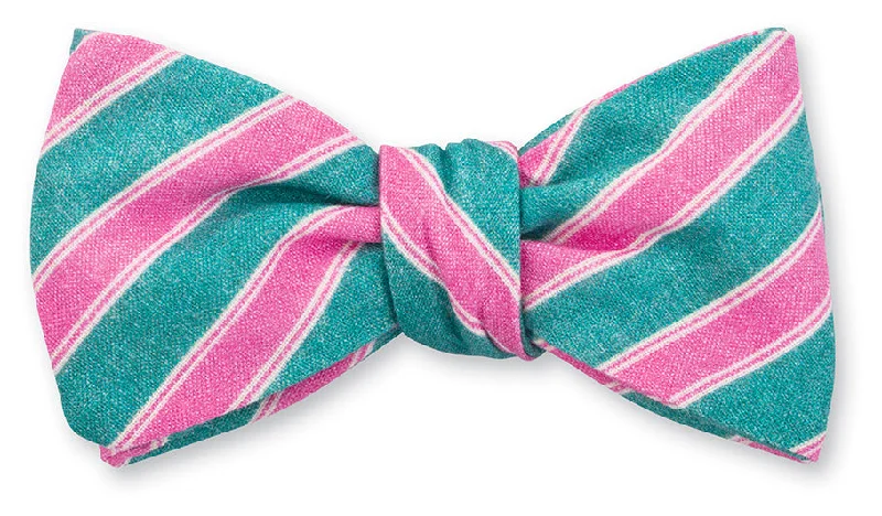 Green/Pink Conway Stripe Bow Tie - B5489