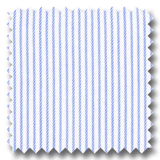 Light Blue Stripe 2Ply Twill - Custom Dress Shirt