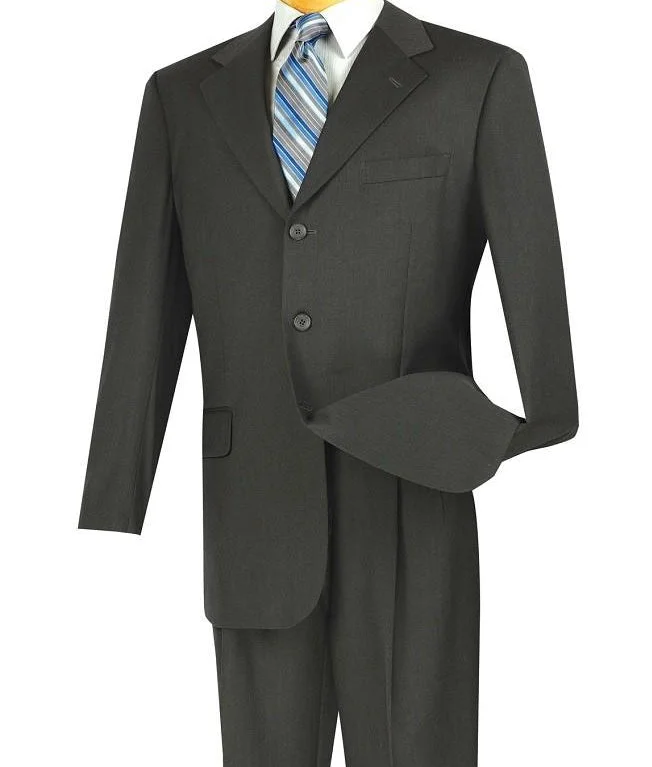 Mont Blanc Collection - Regular Fit Suit 3 Button 2 Piece in Charcoal