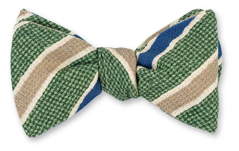 Green Chester Stripes Bow Tie - B5596