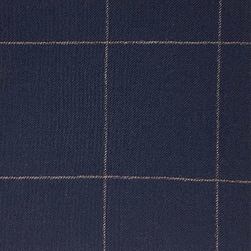 Navy With Orange Windowpane