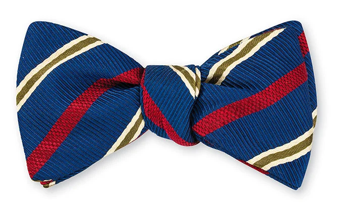 Navy Winston Stripes Bow Tie - B5312