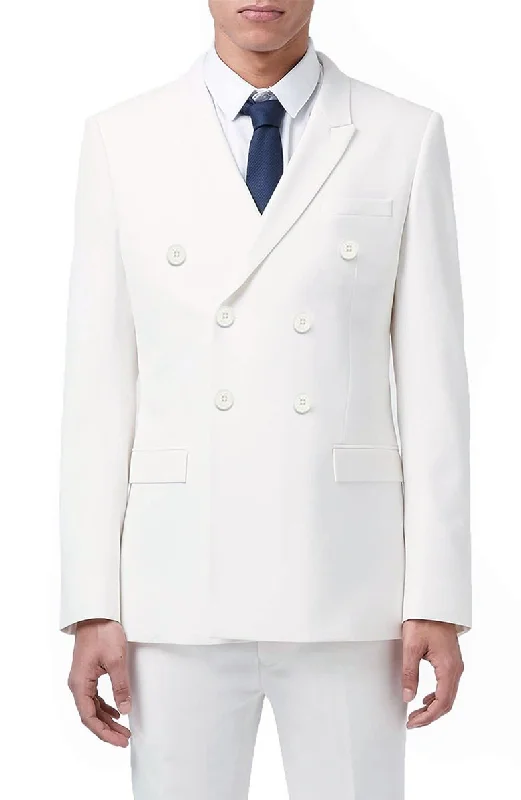 Ramses Collection - Double Breasted 2 Piece Suit Regular Fit in White