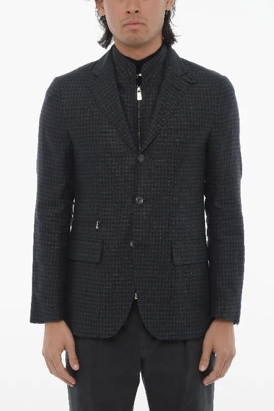 Corneliani Check Blazer With Removable Chest-Piece