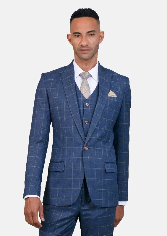 Madison Lapis Blue Windowpane Suit