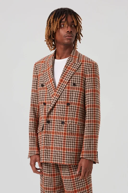 Pires Oversized Beige Check Jacket - ARCHIVE