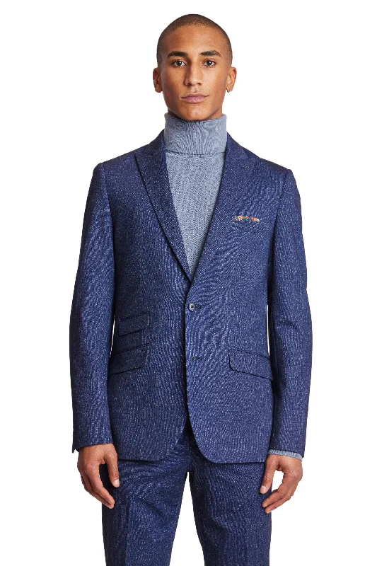 Ashton Peak Jacket - slim - Dark Blue Denim Knit