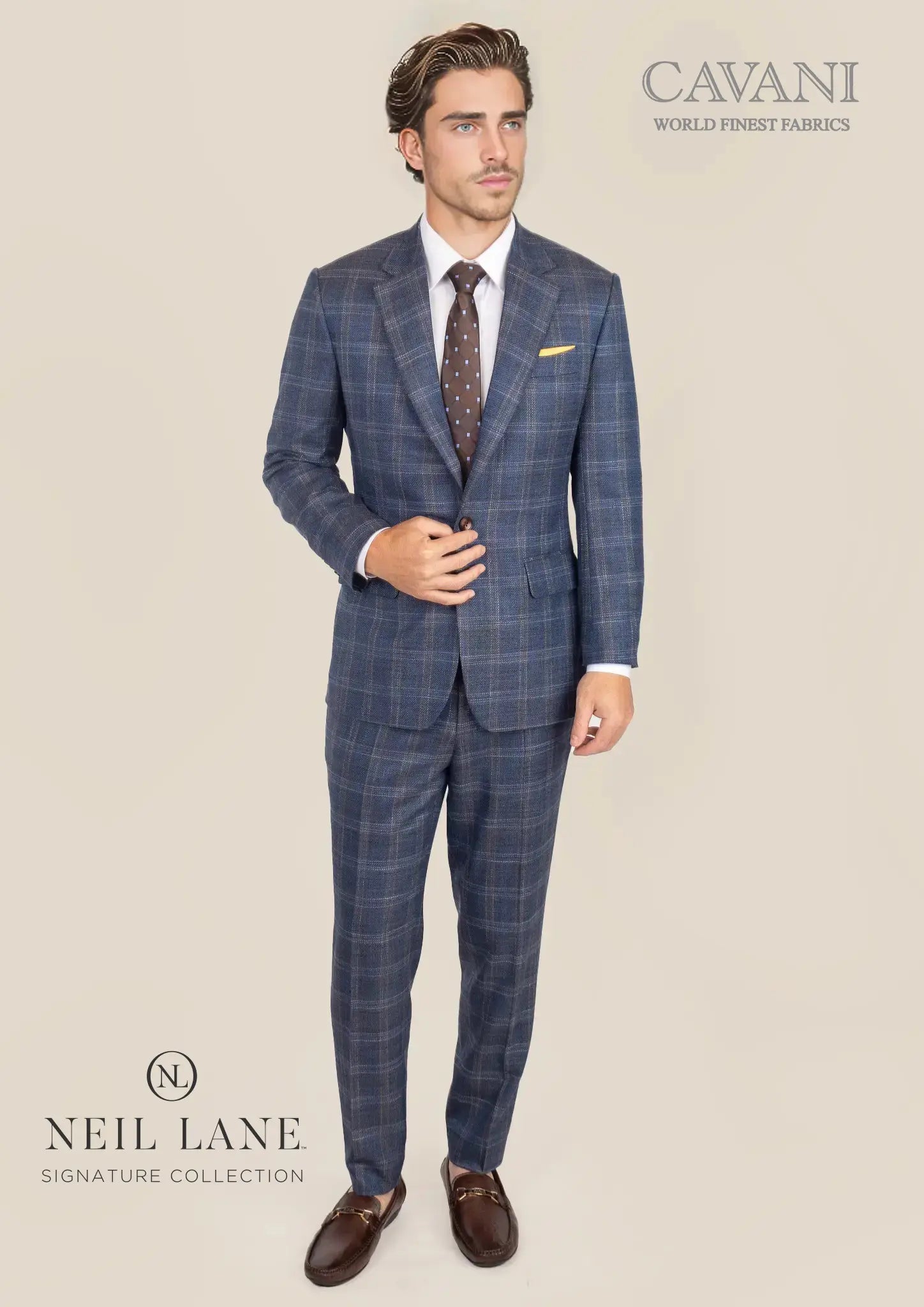 Lafayette Deep Cobalt Blue Plaid Suit