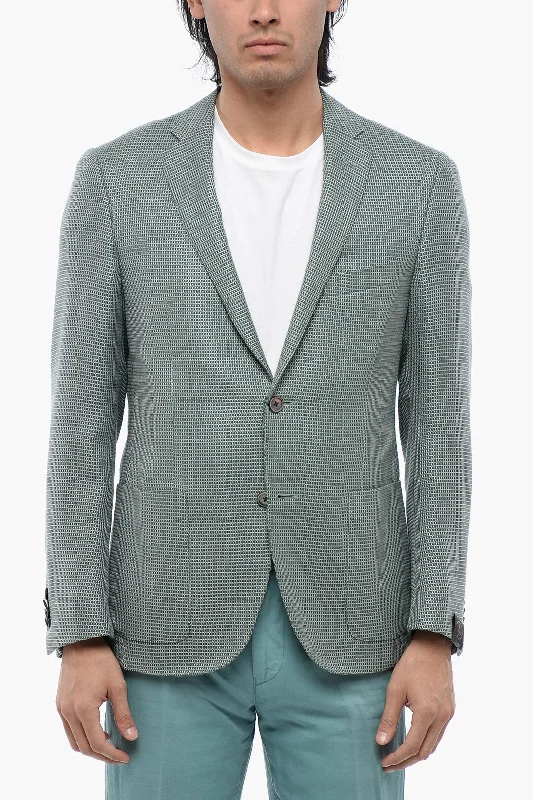 Corneliani Jacquard Wool Blend Cerim Academy Unlined Blazer