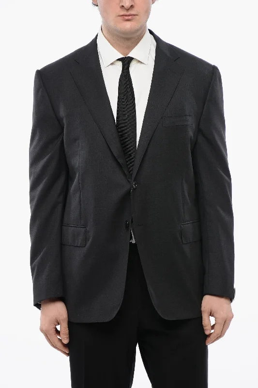 Corneliani Virgin Wool Mantua Blazer With Notch Lapel