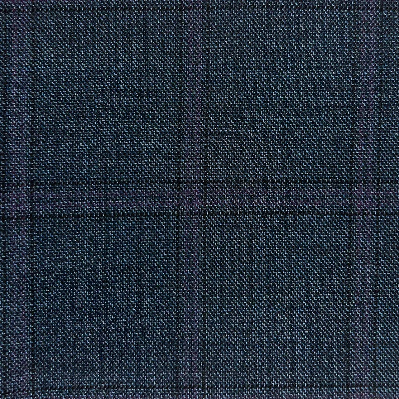 Navy With Pastel Plum Windowpane (Bamboo Collection)