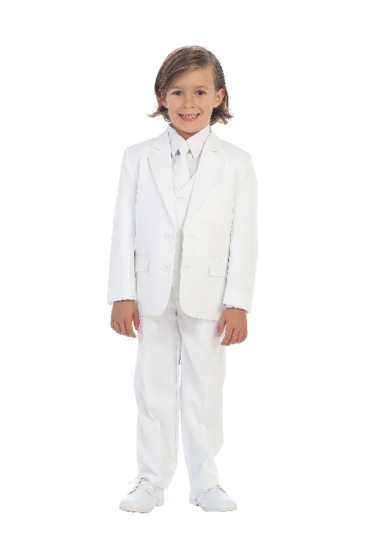 "Charlie" Kids White Suit 5-Piece Set