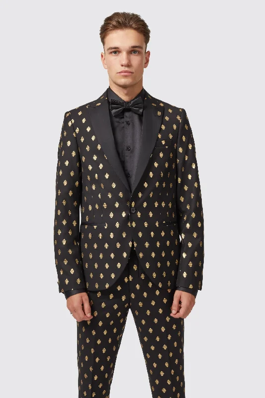 Puccini Slim Fit Black and Gold Jacket - ARCHIVE