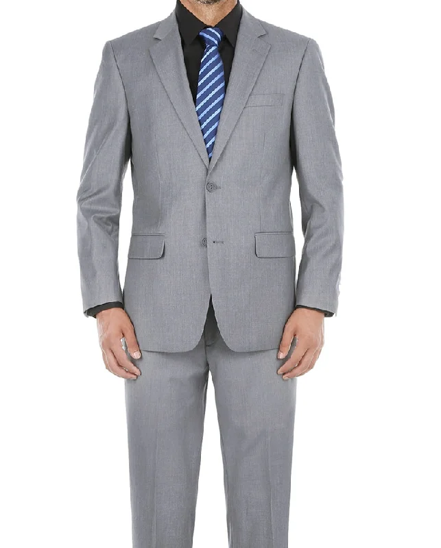 Vanderbilt Collection  - Classic 2 Piece Suit 2 Buttons Regular Fit In Gray