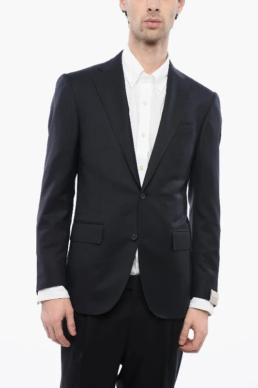 Corneliani Notch Lapel Leader Virgin Wool Blazer