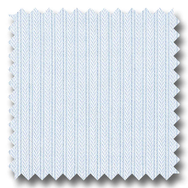 Light Blue Herringbone with Shadow Stripe - Custom Dress Shirt