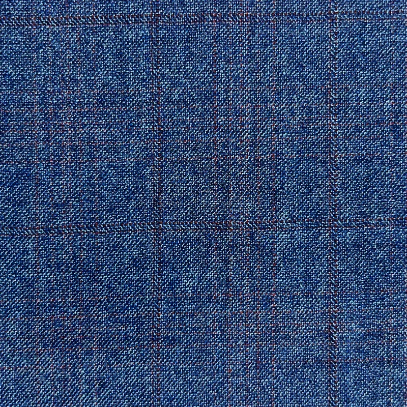 Cobalt Blue With Rust Windowpane (Bamboo Collection)