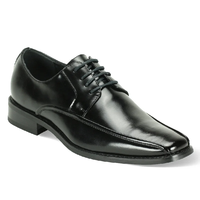 Men's Black Bike Toe Lace Shoes - 6214