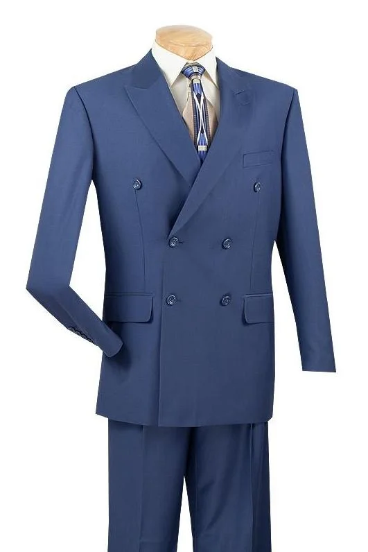 Ramses Collection - Double Breasted 2 Piece Suit Regular Fit in Blue