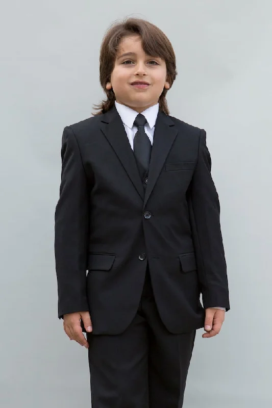 "Elliot" Kids Black 5-Piece Suit