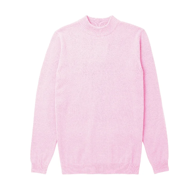 Long Sleeve Mock Neck Sweater by Lorenzo Franco - Pink