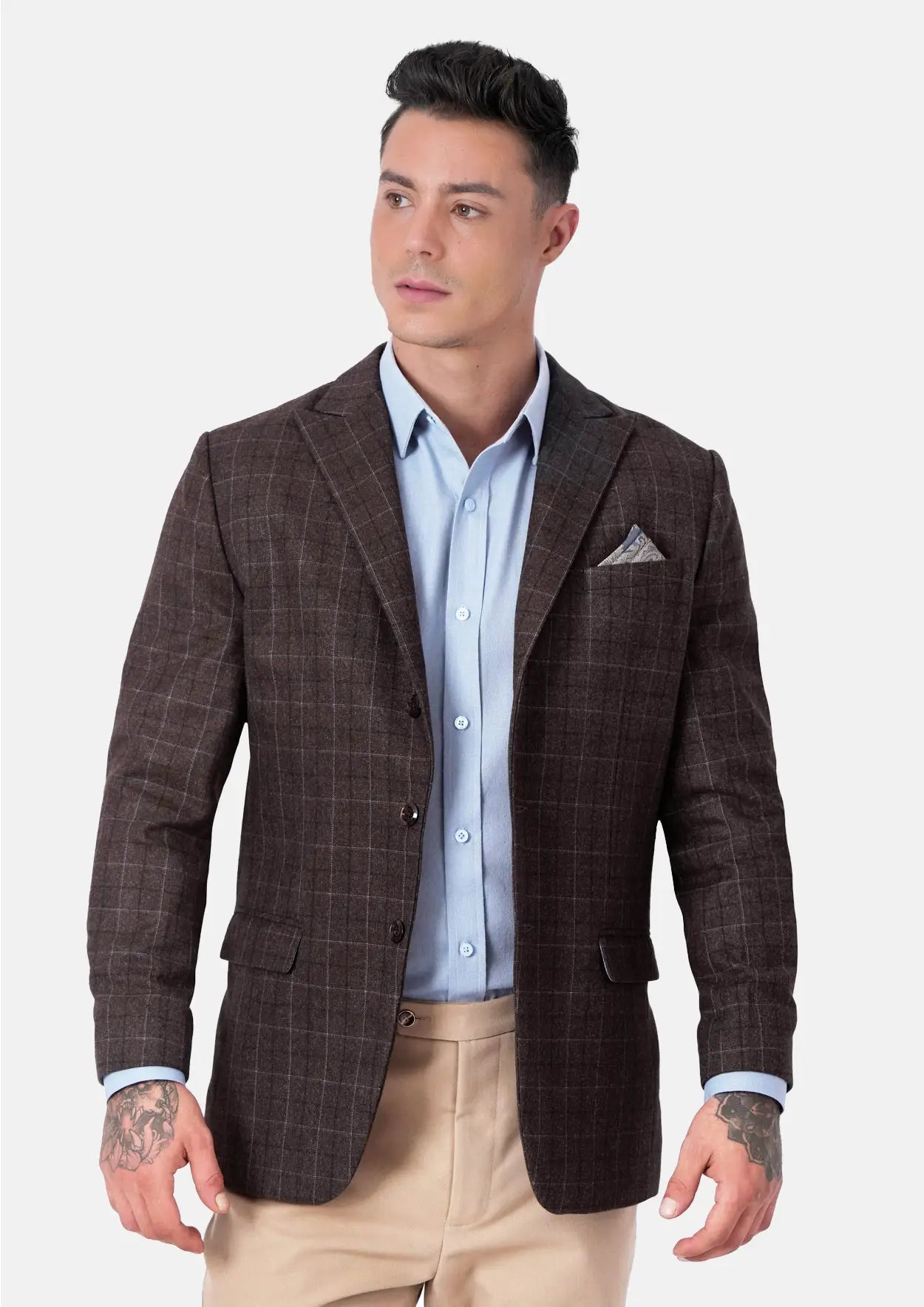 Montauk Cedar Brown Flannel Windowpane Jacket