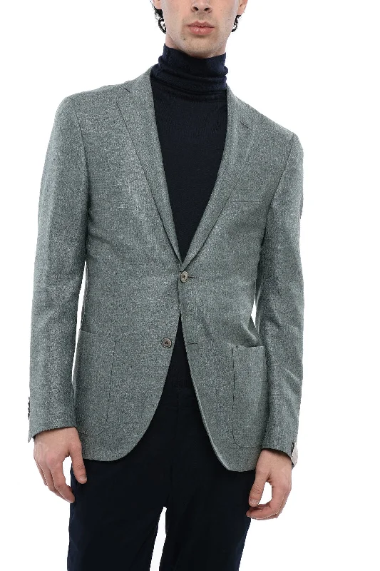 Corneliani Half-Lined Silk Blend Blazer With Patch Pockets