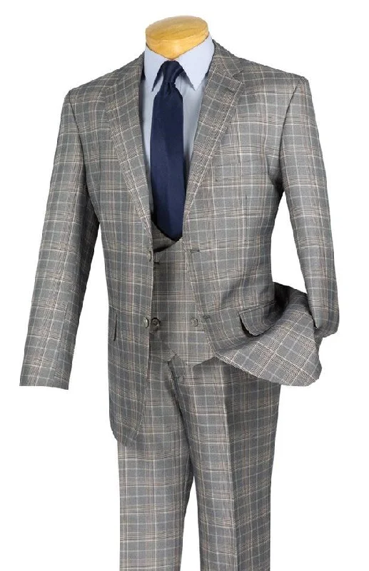 Renaissance Collection - Regular Fit 3 Piece Suit Gray