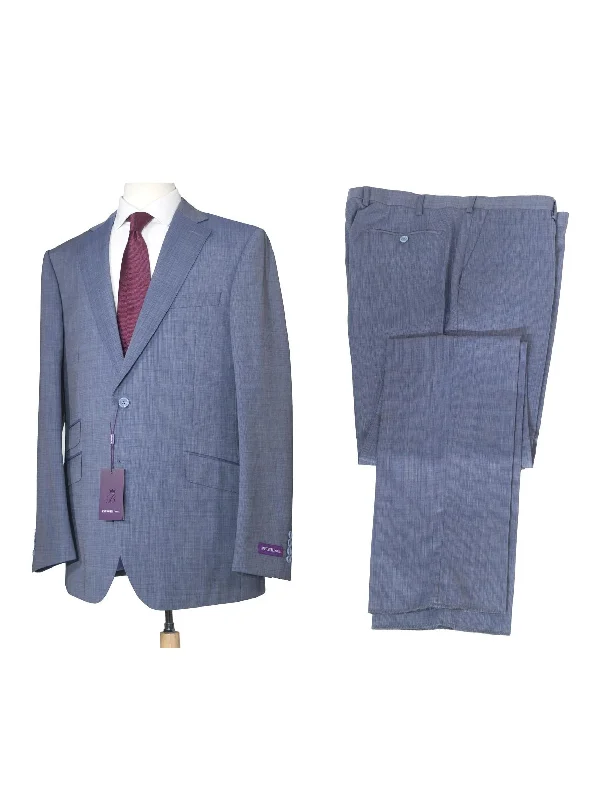 Napoli Mens 46L Blue V.B.C. 100% Wool Slim Fit 2 Piece Suit