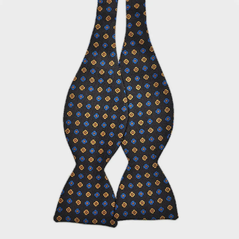 English Printed Silk Dotty Repeat Bow Tie in Brown