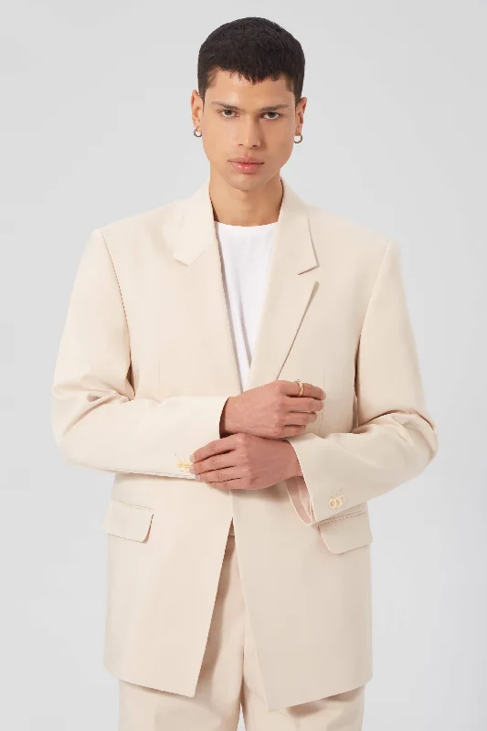 Pierre Oversized Beige Cotton Jacket - ARCHIVE