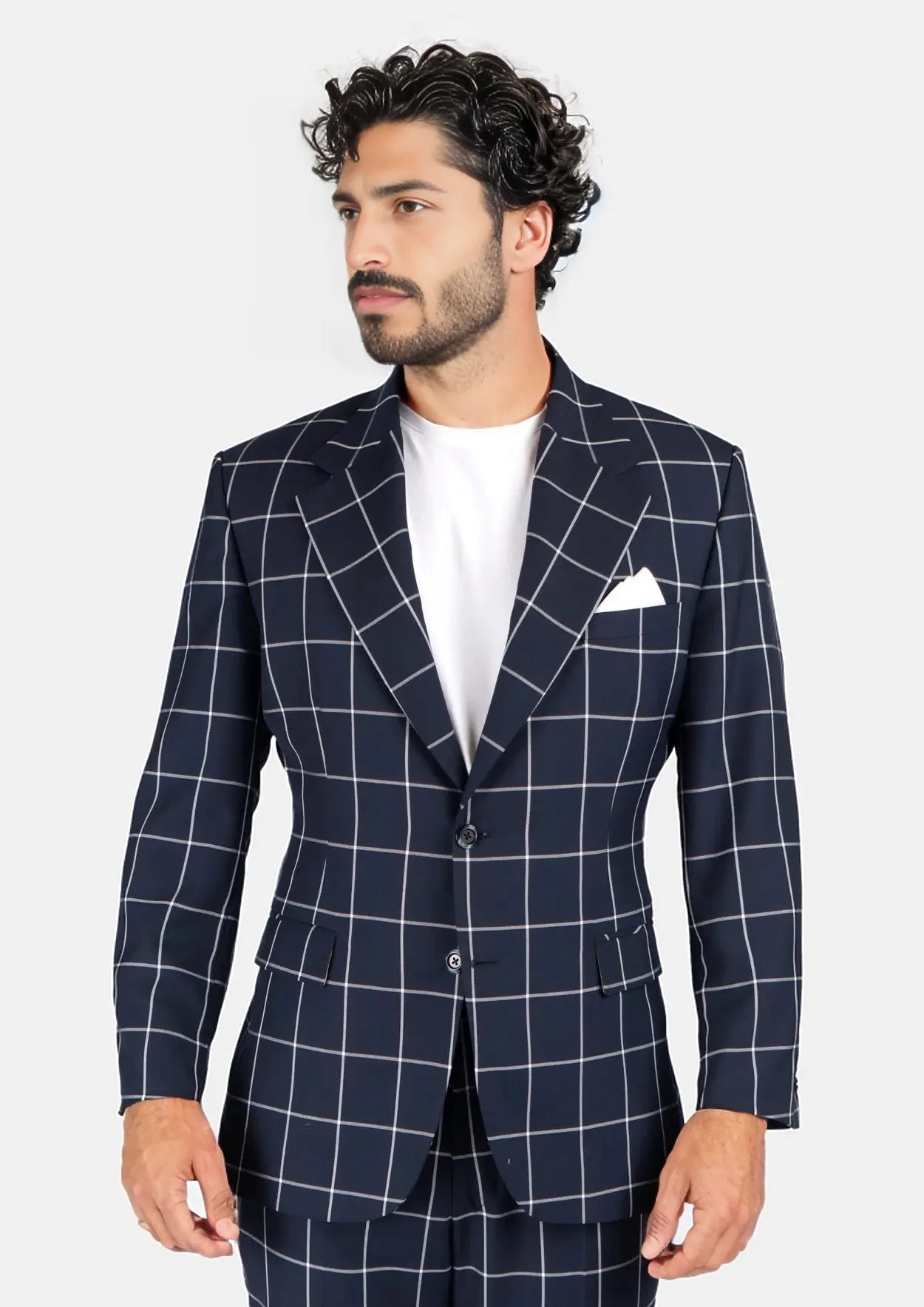 Ellis Regal Navy Windowpane Suit