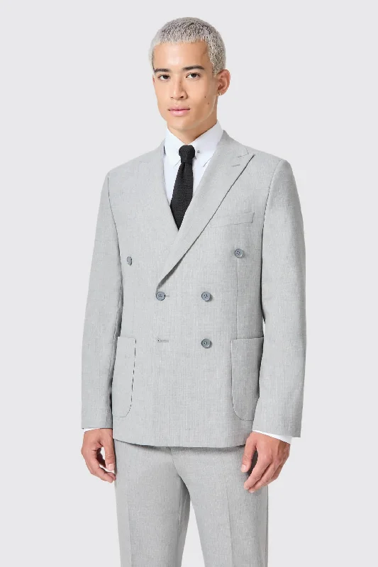 Atkinson Slim Fit Grey Double Breasted Jacket - ARCHIVE