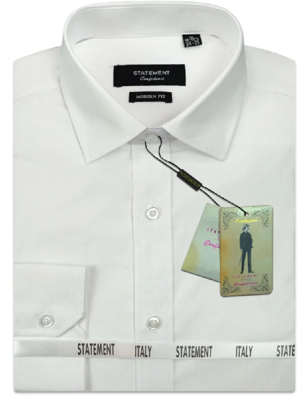 MODERN FIT WHITE BASIC DRESS SHIRT