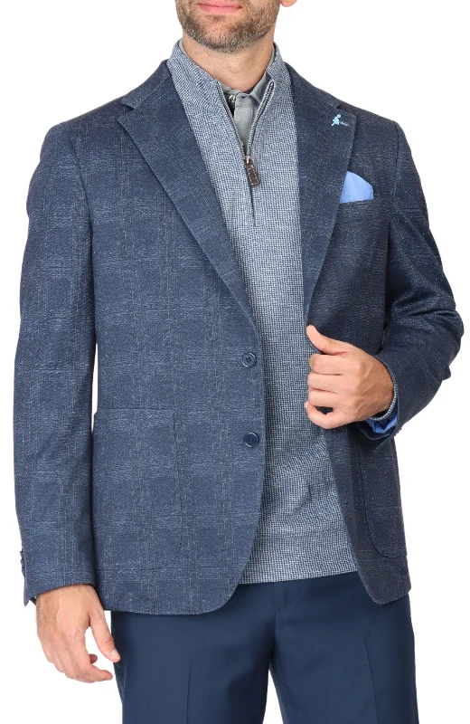 Navy Unconstructed Shadowplaid Sport Coat