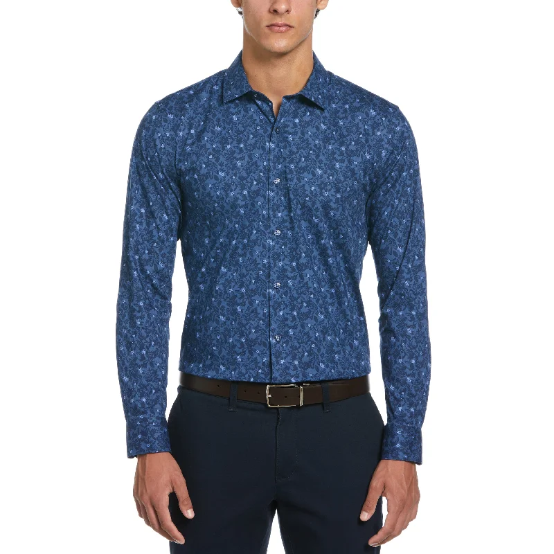 Night Floral Print Dress Shirt