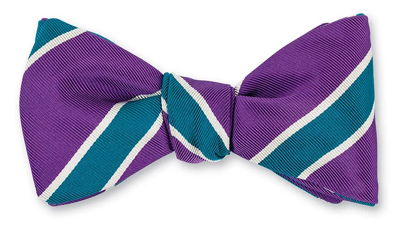 Purple/Teal Crescent Stripes Bow Tie - B5550