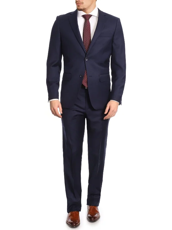 Mens Big & Tall Classic Fit Two Button 100% Wool Suit