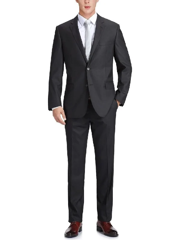 Men's Big & Tall 2-Piece Notch Lapel 100% Wool Suit