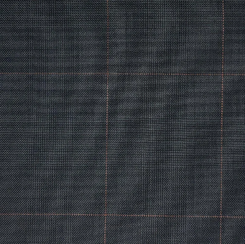 Charcoal Black With Orange Windowpane