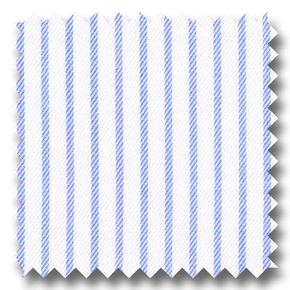 Light Blue Stripe 2Ply Twill - Custom Dress Shirt