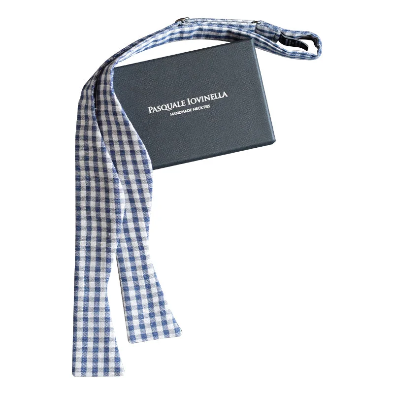 Blue gingham bowtie