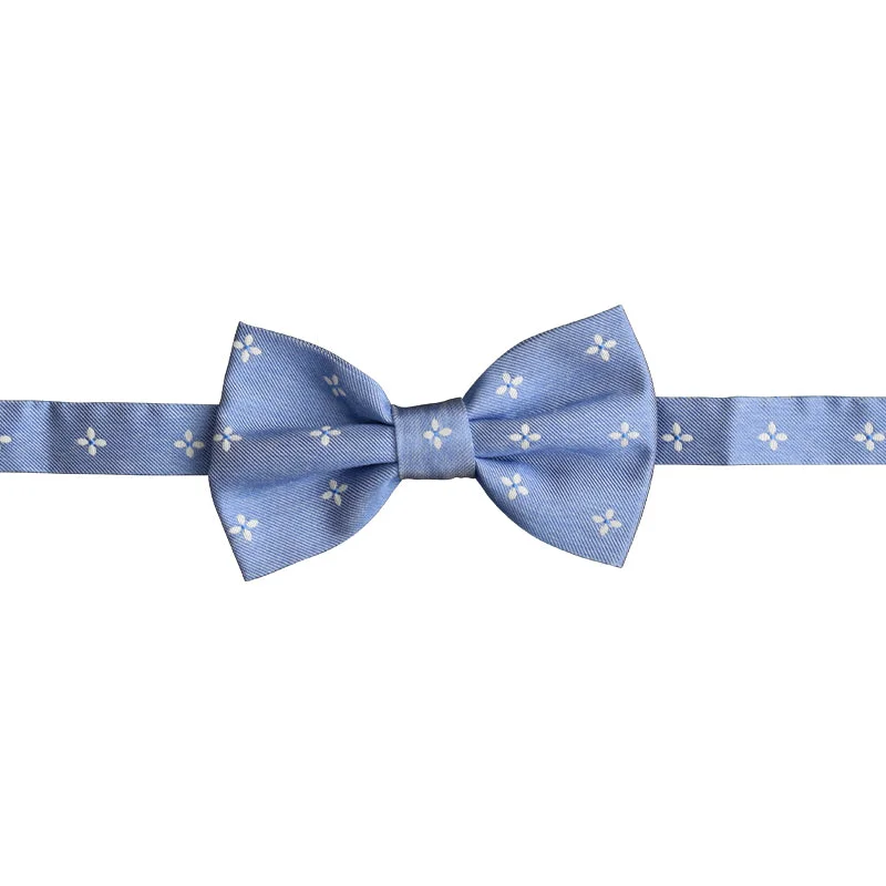 Light Blue bowtie with white flowers