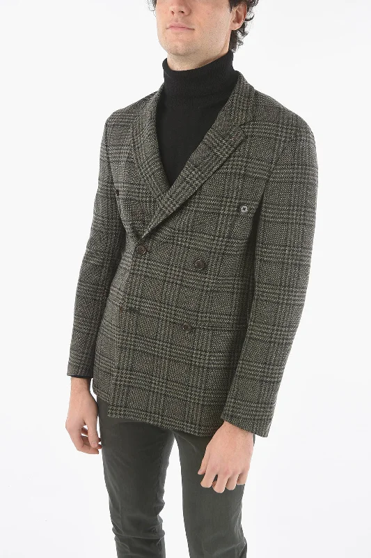 Corneliani CC COLLECTION District Check Motif RESET Double-breasted Bla