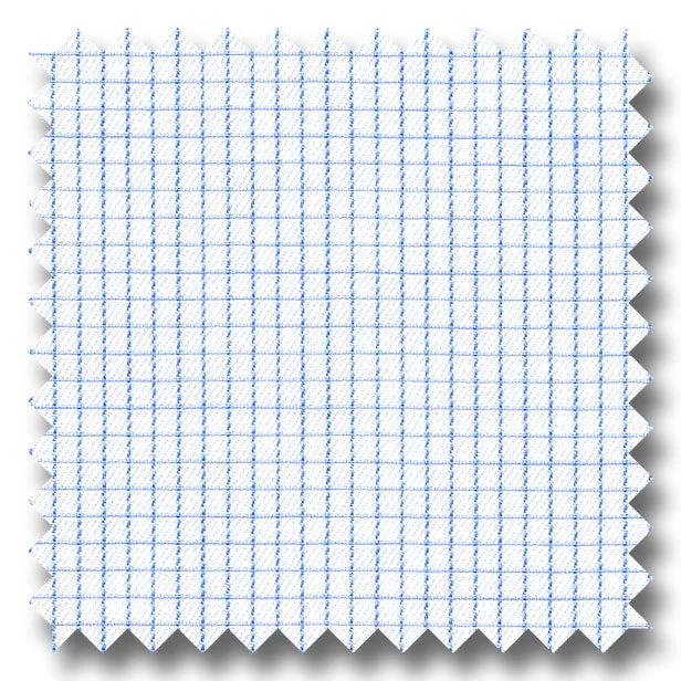 Light Blue Check 2Ply Mini Twill - Custom Dress Shirt