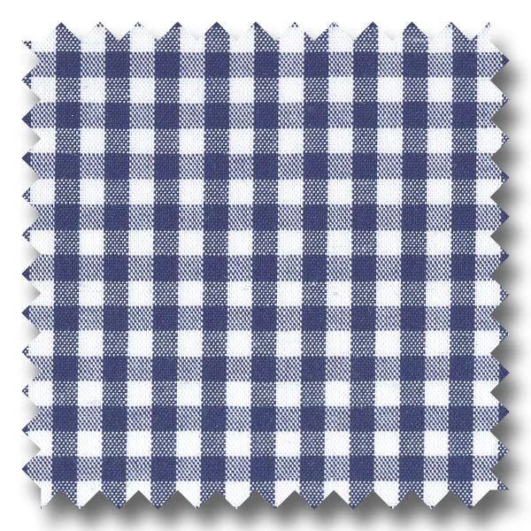 Navy Gingham Check Broadcloth - Custom Dress Shirt