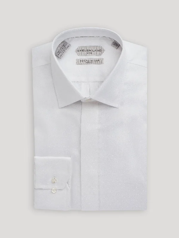 The Opulence Dress Shirt | Elite Collection |  Double Woven Cotton | Button Cuff | White