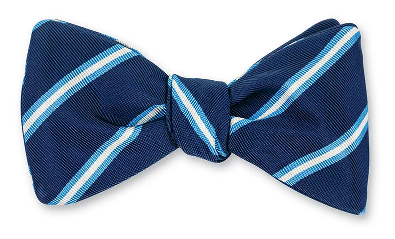 Navy/Cobalt Queens Stripes Bow Tie - B5560