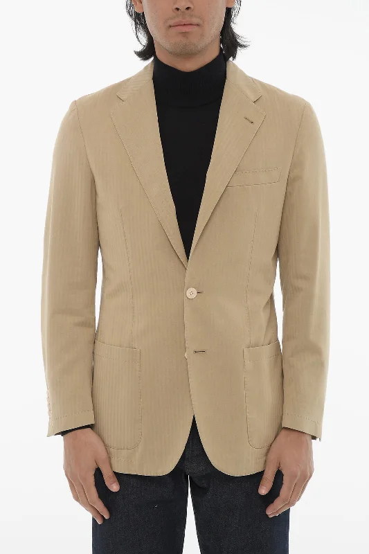 Corneliani Id Herringbone Silk And Cashmere Blazer